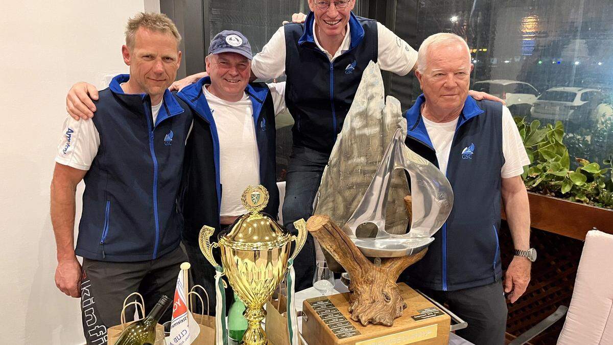 Die erfolgreiche &quot;Aichfeld Nautic Club&quot;-Crew: v. l. n. r.: Achim Stadler, Wolfgang Bucher, &quot;Skipper&quot; Wolfgang Babinsky und Nikola Zuber