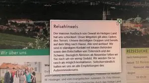 Auf der Homepage des Reisebüros wird die aktuelle Lage dargestellt