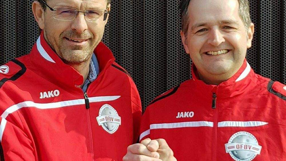 Harald Felsberger (links) und Oliver Pucher übernehmen hinter der Nationalteam-Bande das Zepter