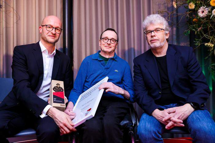 Kultur: Siegfried Reisinger, Kleine Zeitung-Redakteur Helmut Steiner und Bernd Pürcher, Bühnen Graz
