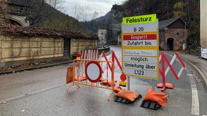 Nach dem Felssturz ist der Thörlgraben gesperrt