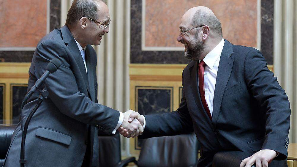 Amtsübergabe? Othmar Karas und Martin Schulz 