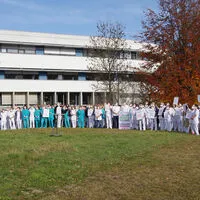 Das Personal des Brucker LKH bei der Demo im November 2021, jetzt ist die Lage noch schwieriger