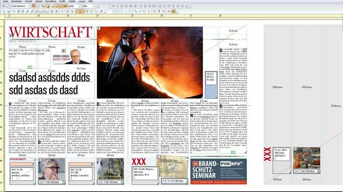 Sehen Sie hier, wie sich die Zeitungsseiten allmählich verwandelten...