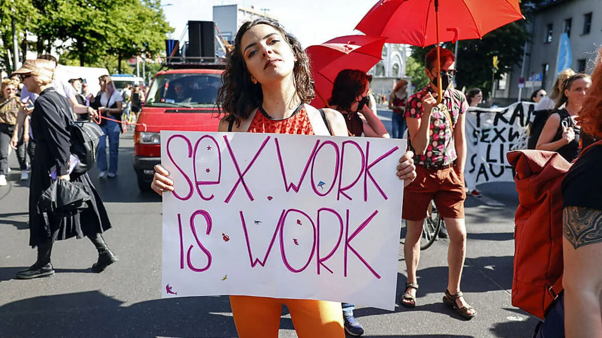 "Sexarbeit ist Arbeit". Eine Demonstrantin in Berlin