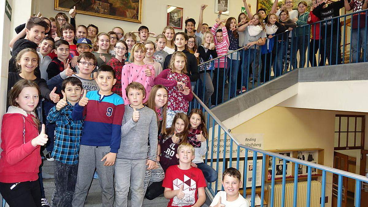 Die Schüler der drei Ganztagesklassen in Wolfsberg