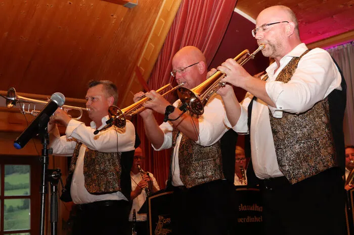 Die drei Trompetensolisten bei "Einsame Hirte"  von Links:Dennis Smith, John Wagenvoort und Marco Scheffer.
