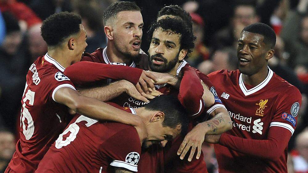 Mohamed Salah (Mitte) erzielte zwei Tore gegen seinen Ex-Klub