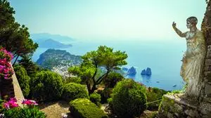 Panorama of Capri island from Mount Solaro