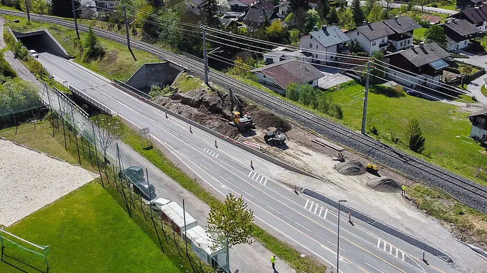 In diesem Bereich entsteht eine neue Haltestelle in Abfaltersbach