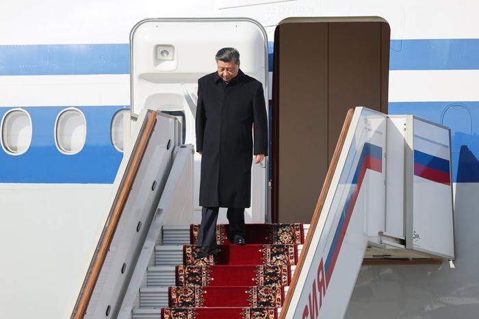 Xi Jinping bei der Ankunft in Moskau