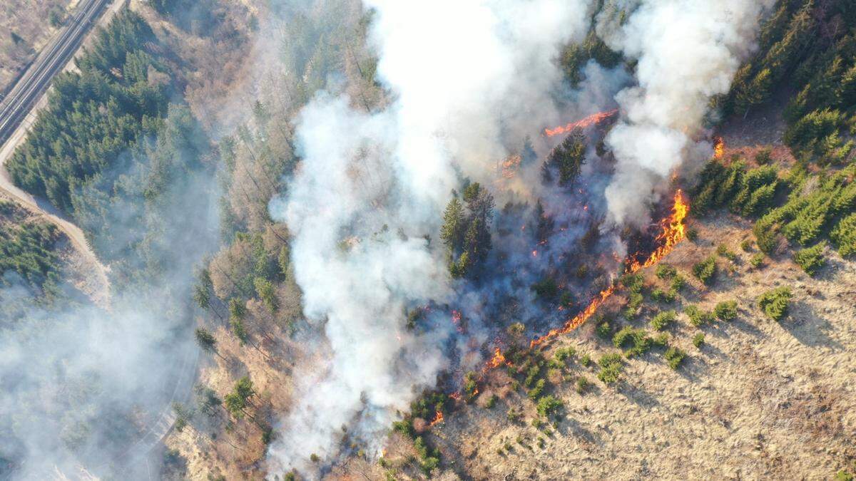 Für die Einsatzorganisationen wird ein Waldbrand simuliert