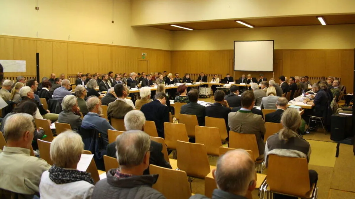 Die UVP-Verhandlung in der Mehrzweckhalle in Schwanberg