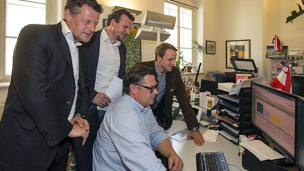 Spannend war’s im FPÖ-Klub: Scheider, Germ, Leyroutz und Mödritscher mit Blick auf die Ergebnisse