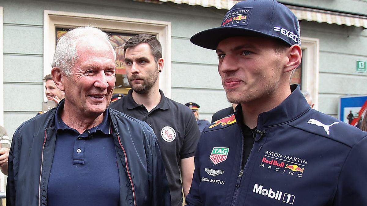 Helmut Marko (links) mit Max Verstappen