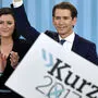 Die damalige ÖVP-Generalsekretärin Elisabeth Köstinger und Parteichef Sebastian Kurz bei der Wahlfeier 2017.