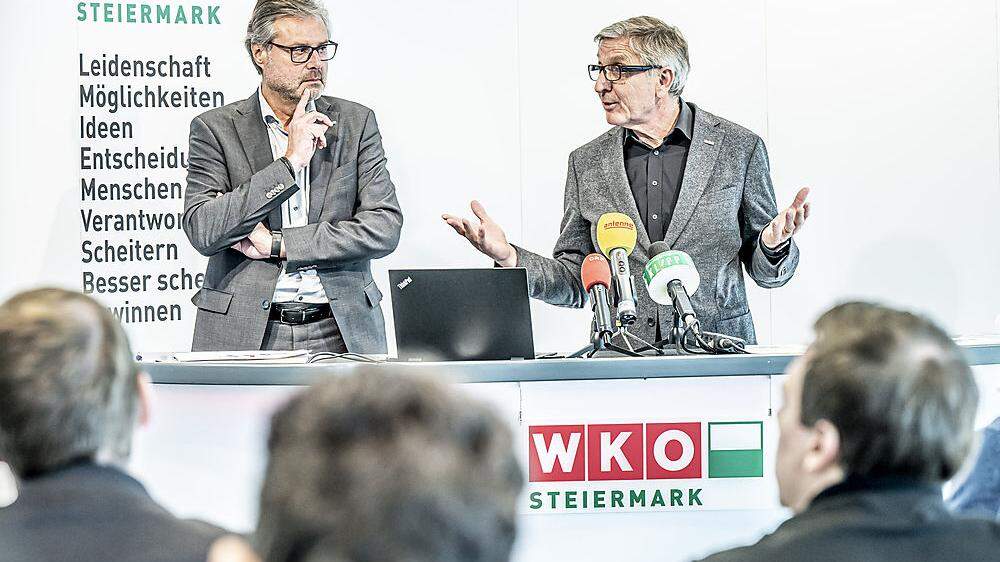 WK-Direktor Karl-Heinz Dernoscheg und WK-Präsident Josef Herk (von links)