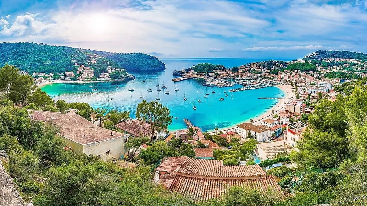 Panoramic view of Porte de Soller, Palma Mallorca, Spain