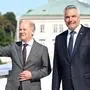 Der deutsche Bundeskanzler Olaf Scholz und Kanzler Nehammer 