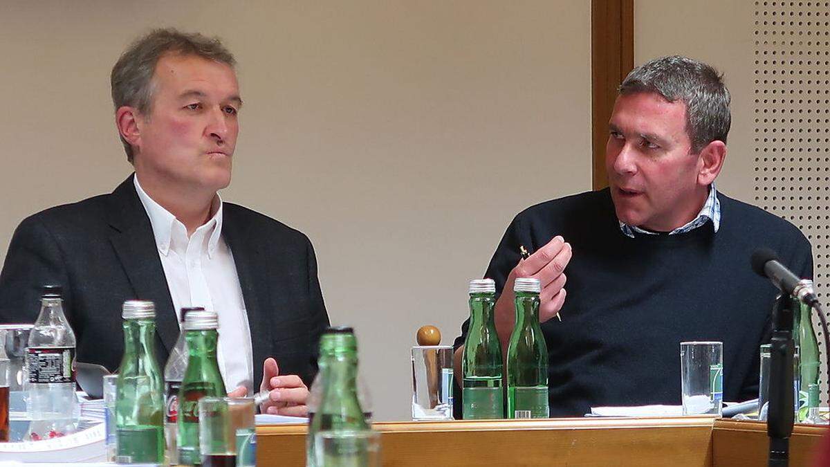 Bei der Gemeinderatssitzung: Bürgermeister Karl Rudischer und Vize Arnd Meißl 