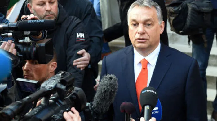 Viktor Orbán am Wahltag in Budapest