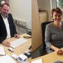 Die AMS-Geschäftsstellenleiter Hartmut Kleindienst und Anneliese Scheucher sehen eine positive Entwicklung