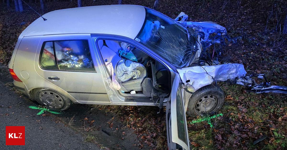 B-72-Anger-Frontalkollision-Motorblock-landete-15-Meter-im-Wald