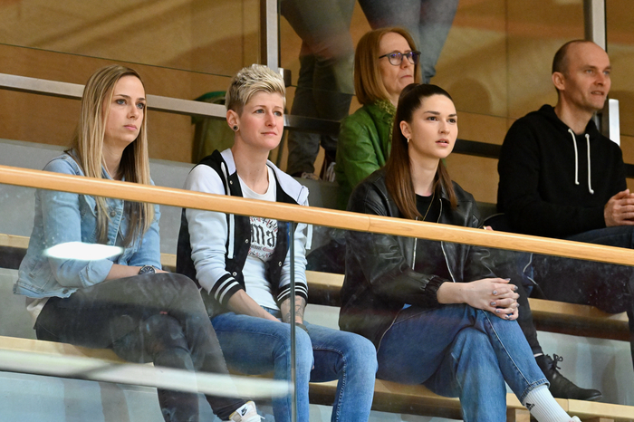 Besucher Ballspielhalle Ferlach SC Ferlach Fans, SC Ferlach vs. HIB Graz 16.3.2024, SC Ferlach vs. HIB Graz  am 16.03.2024 in Ferlach (Ballspielhalle Ferlach), Austria, (Photo by Bernd Stefan)