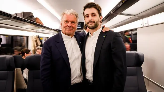 Westbahn-Eigentümer Hans Peter Haselsteiner (links) und Westbahn-Geschäftsführer Marco Ramsbacher