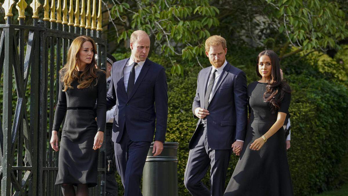 Prinzessin Kate, Prinz William, Prinz Harry und seine Frau Meghan