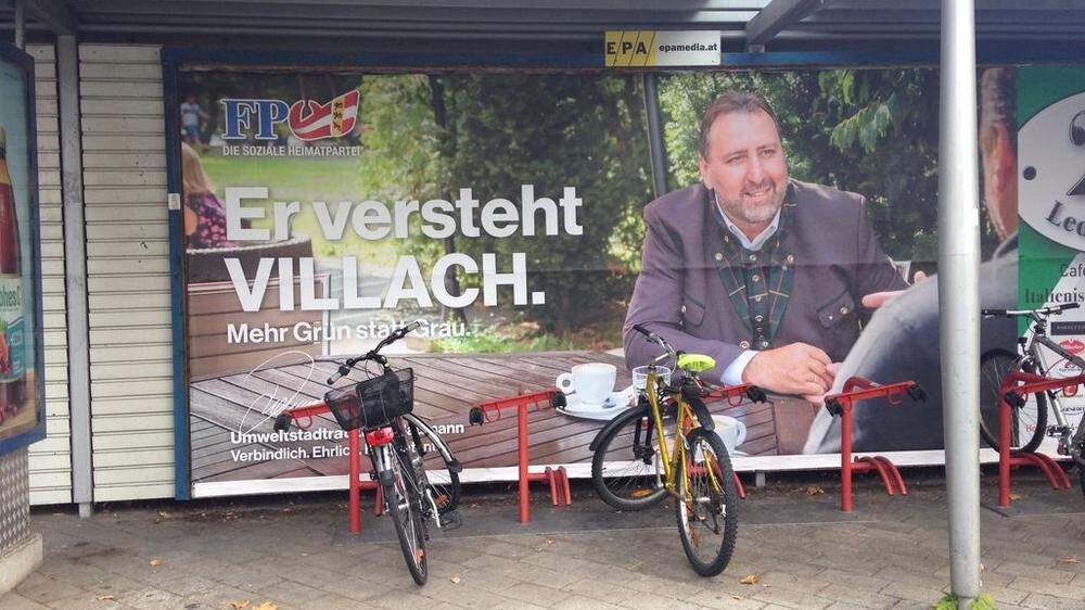 Die FPÖ wirbt in Villach auf 18 Plakatwänden