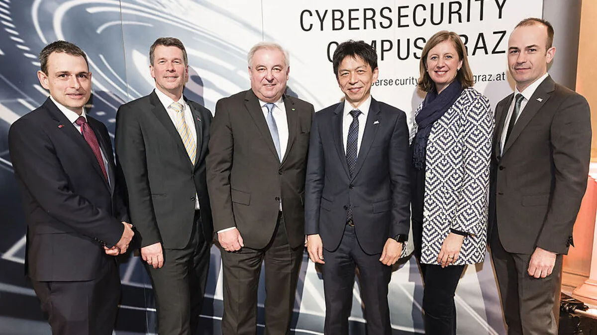 Stefan Mangard, Horst Bischof, Hermann Schützenhöfer, Frankie Ng, Barbara Eibinger-Miedl und Martin Schaffer 