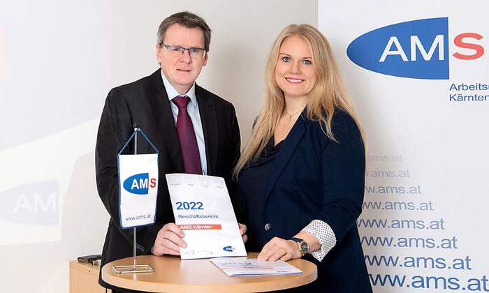 AMS-Geschäftsführer Peter Wedenig und Melanie Jann