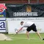 GLEISDORF,AUSTRIA,11.JUL.20 - SOCCER - HPYBET 2. Liga, GAK 1902 vs KSV 1919. Image shows a worker removing water from the lawn.
Photo: GEPA pictures/ Hans Oberlaender