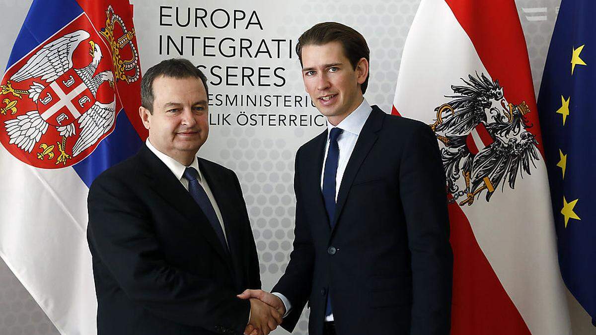 Vor seiner Reise traf Sebastian Kurz trifft auch den serbischen Außenminister Ivica Dacic