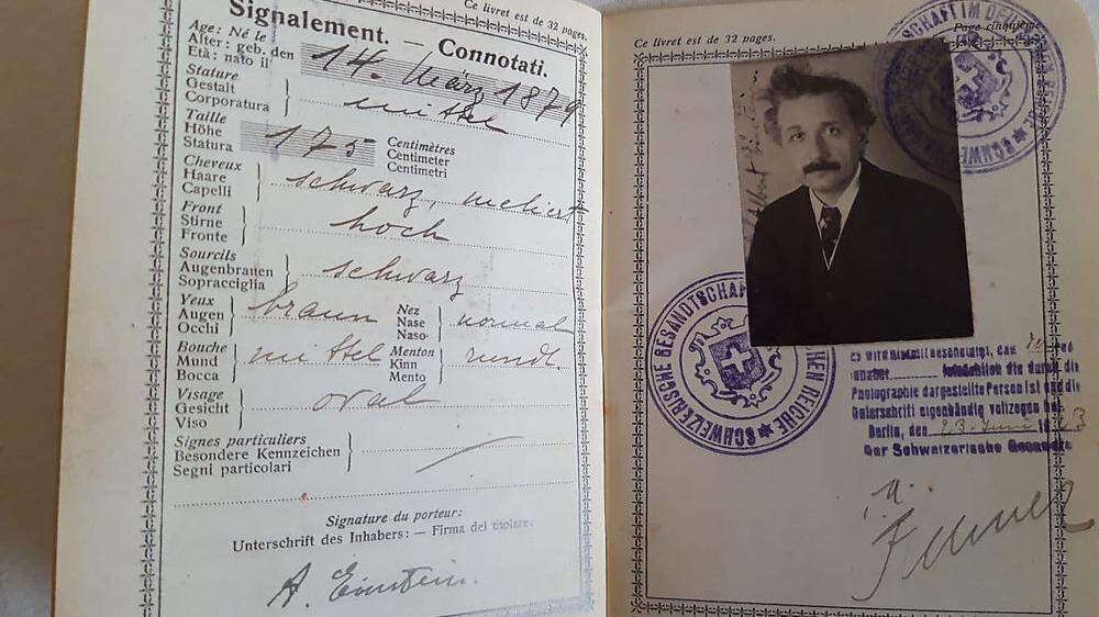 Albert Einsteins Reisepass, ausgestellt 1923