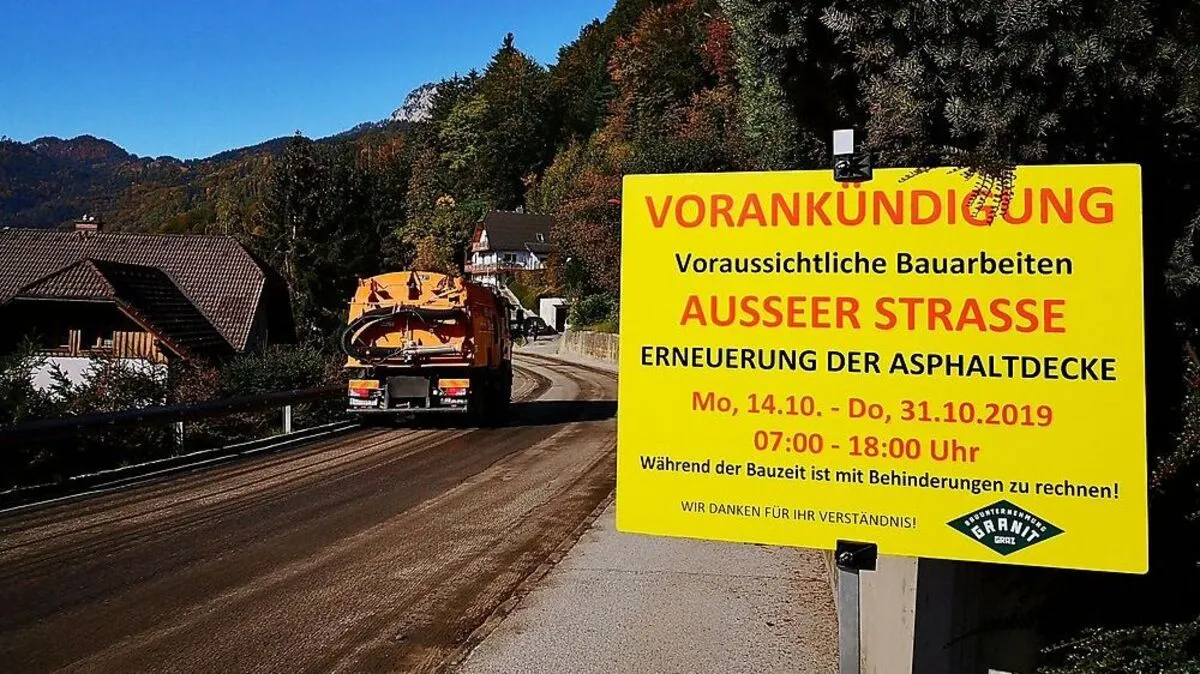 In der Ausseer Straße wird asphaltiert