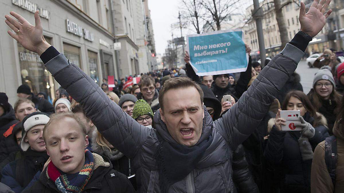 2018 konnte Navalny Proteste noch selbst anführen. Jetzt ist er in Haft