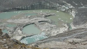 Gletscherseen, wie sie an der Pasterze unterhalb des Großglockners entstehen