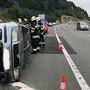 Die Frau landete seitlich