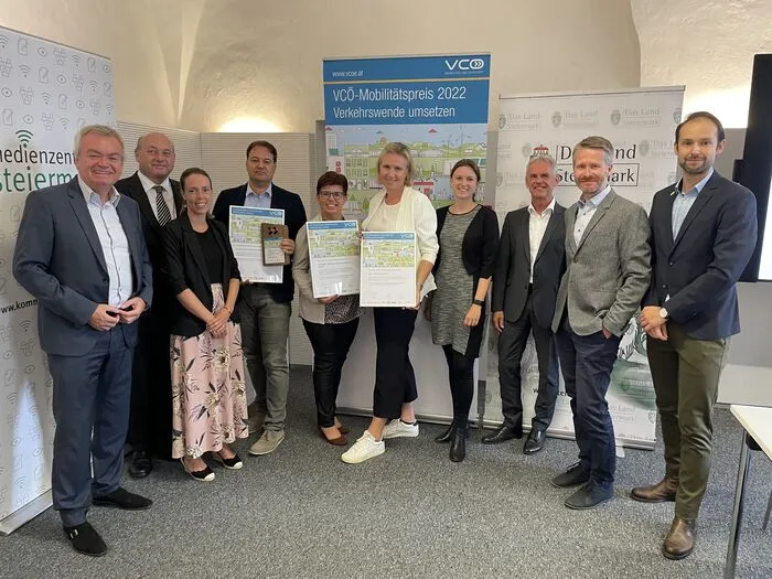 Die Preisträgerinnen und Preisträger des steirischen VCÖ-Mobilitätspreises 2022