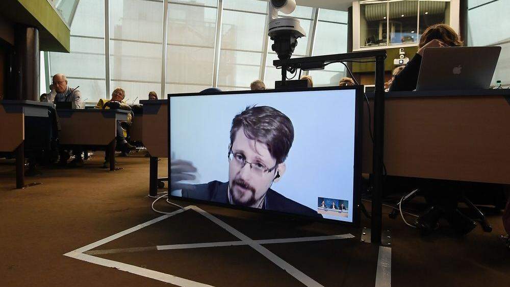 Edward Snowden bei einer Konferenz im März 2019