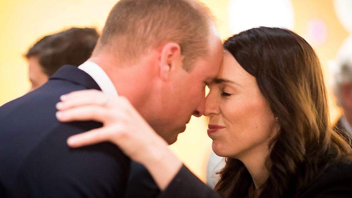 Prinz William mit der neuseeländischen Premierministerin Jacinda Ardern