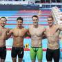 Simon Bucher, Valentin Bayer, Bernhard Reitshammer und Heiko Gigler schwammen zu Gold