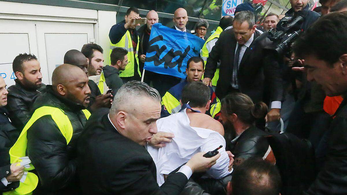 Eine Szene der heftigen Proteste bei der Air France im Oktober