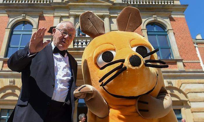 Hohe Gäste: Armin Maiwald und die Maus bei den Festspielen in Bayreuth 2019