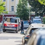 Es gibt ein erhöhtes Polizeiaufkommen vor dem Landesgericht Klagenfurt