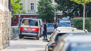 Es gibt ein erhöhtes Polizeiaufkommen vor dem Landesgericht Klagenfurt