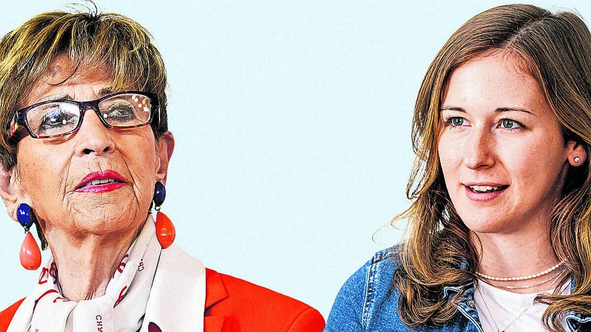 Pensionistenvertreterin Ingrid Korosec (links) und Jugendstaatssekretärin Claudia Plakolm (rechts) sind zwar beide in der ÖVP, beim Thema Pensionen aber nicht einer Meinung