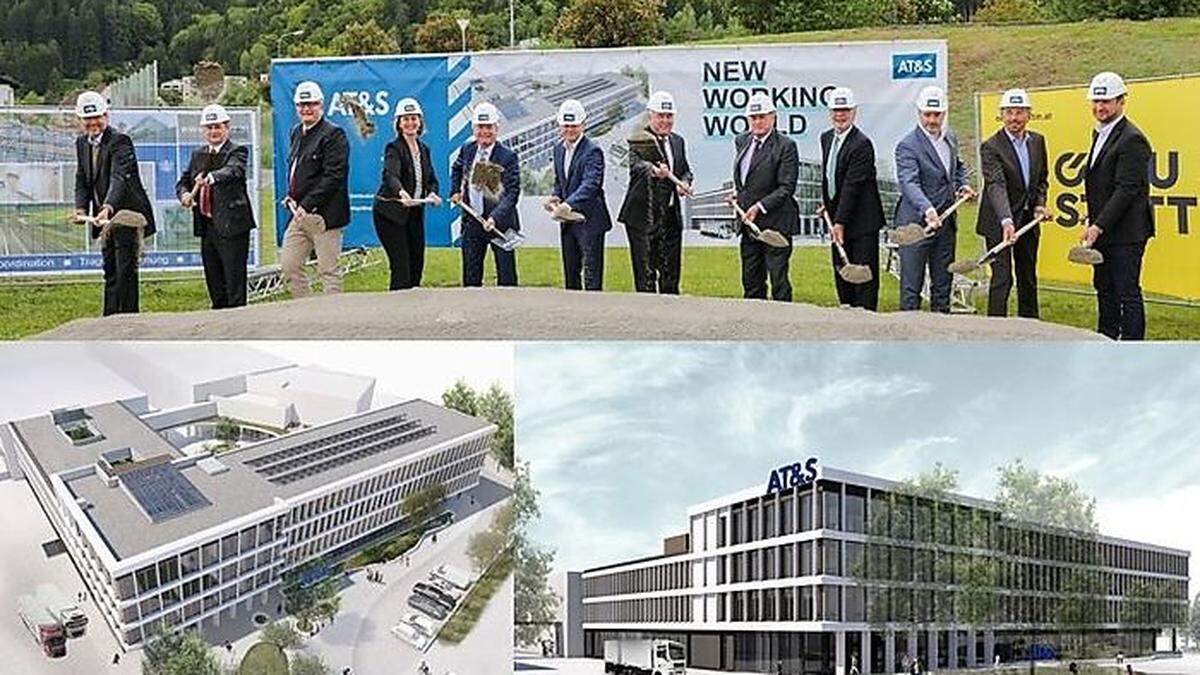 Mit dem Spatenstich am Montagnachmittg fiel der Startschuss zum neuen Bürogebäude in der AT&S-Zentrale in Leoben-Hinterberg